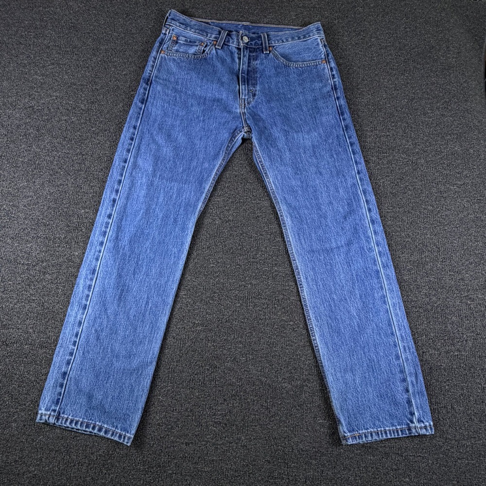 Levi's Jeans Mens 32 (32x29) 505 Regular Fit Blue Straight Leg Denim EUC